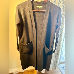 LOFT Black Cozy Pocket Coatigan
